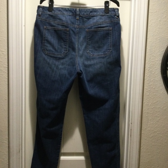 Chicos The Platinum ANKLE dark wash denim 4 button up closure Chicos sz 2 - Picture 4 of 6